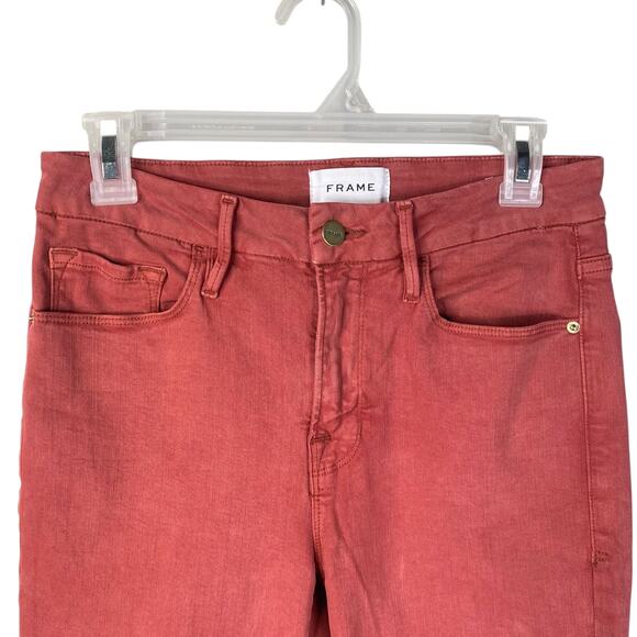 Frame Le Crop Mini Boot Cut Washed Redwood Stretch Denim Jeans SZ 27 - Picture 6 of 10